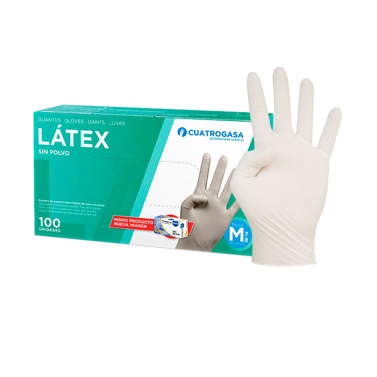 Guantes látex sin polvo M [100u]